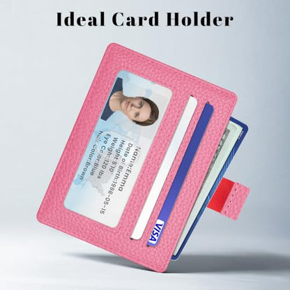 Airkit Small Slim ID Case, Womens Credit Card Holder Wallet, RFID Sleeve - color: Vibrant Pink