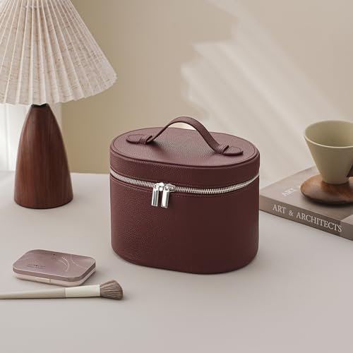 RSRSLEII Waterproof PU Leather Makeup Bag, Toiletry Bag (06Burgundy) - color: 06Burgundy