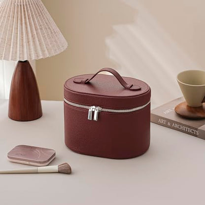 RSRSLEII Waterproof PU Leather Makeup Bag, Toiletry Bag (06Burgundy) - color: 06Burgundy