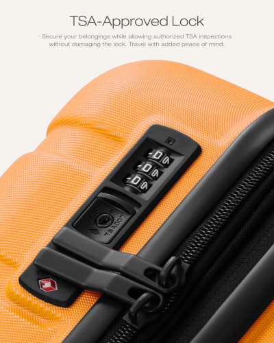 Coolife Luggage Set, Lightweight Durable Hardshell, 3 piece, Orange new - color: Orange new