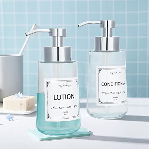 Glass Soap Dispenser 16oz Liquid Hand Soap Dispenser Chrome Pump - color: Chrome