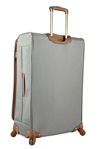 Steve Madden Designer Luggage Collection - 3 Piece Softside Expandable Lightweight Spinner Suitcase Set - Travel Set includes 20 Inch Carry on, 24 Inch & 28-Inch Checked Suitcases (Harlo Gray) - color: Harlo Gray