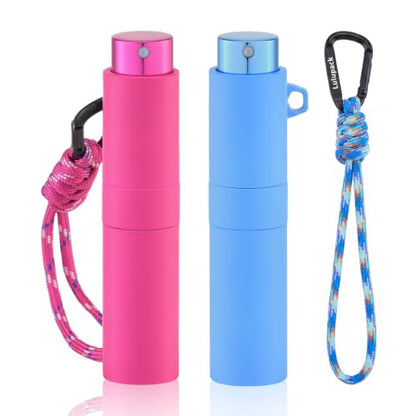 Lulupack Perfume Travel Refillable, 8ml Keychain Cologne Spray Bottle, 2PCS - color: rose red blue