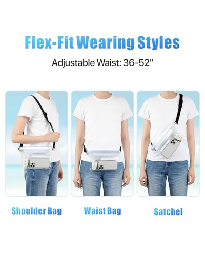 F-color Waterproof Fanny Pack - Waterproof Pouch, Beach Cruise Essentials - color: 1 Pack,Clear
