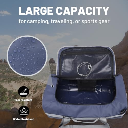 MIER 40L/60L/90L Water Resistant Backpack Duffel, Heavy Duty Duffle Bags - color: Blue, size: 60l