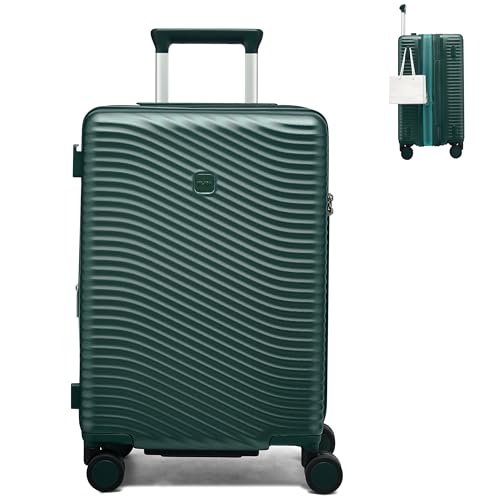MILADA Carry On Luggage Expandable 20 Inch Hard Shell Suitcases with Wheels - color: Blackish Green, size: Carry On 20 inch