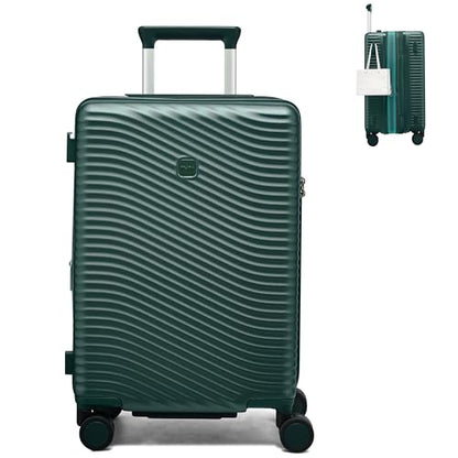 MILADA Carry On Luggage Expandable 20 Inch Hard Shell Suitcases with Wheels - color: Blackish Green, size: Carry On 20 inch