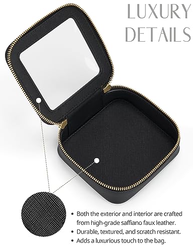 Popvibe Clear Makeup Bag with Zipper, Set of 2, Mini and Medium, Black - color: Black, style: Mini & Medium