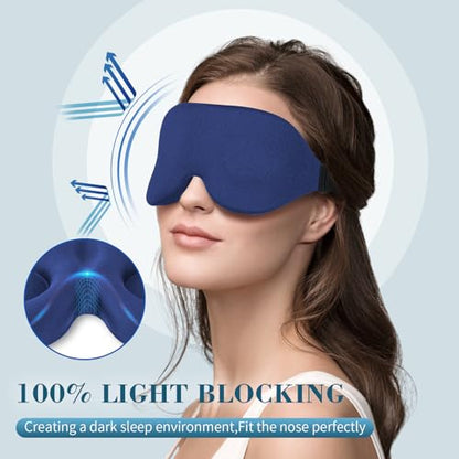 ZGGCD Sleep Mask for Side Sleeper, Light Blocking Eye Mask for Women Men - color: Blue