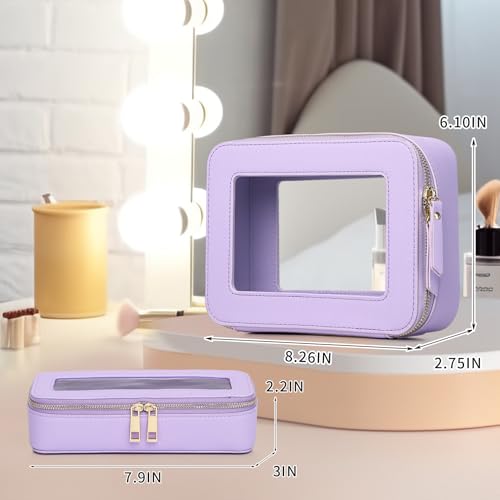 Pinkmik Travel Clear Makeup Bag,(Purple, M+SLIM) - color: B1/Purple, size: M+SLIM