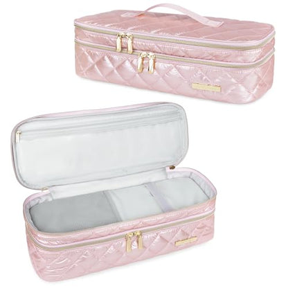 Double-Layer Travel Case Compatible with Dyson Airwrap Shark FlexStyle - color: Pink