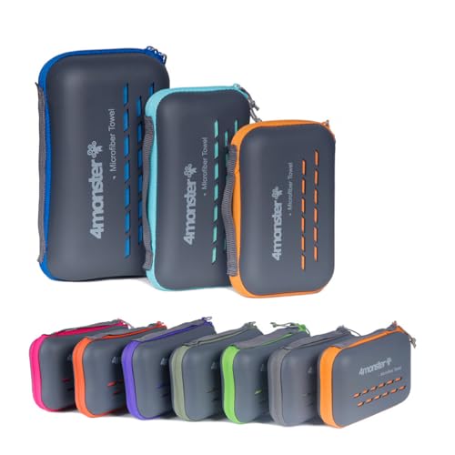 4Monster Quick Dry Microfiber Towel, Camping & Travel & Gym Towel with Case - color: Brickred, size: 31.50" x 15.80"