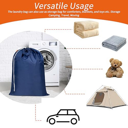 Polecasa Extra Heavy-Duty Laundry Bag with Handles, Navy, 28x36" - color: Navy, size: 28" x 36" | 1 Pack