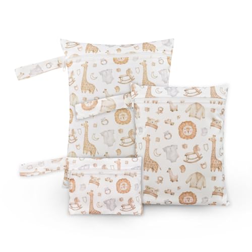 Happy Flute 3 Set Wet Bag Storage Bag Zipper Waterproof Washable - color: EF545