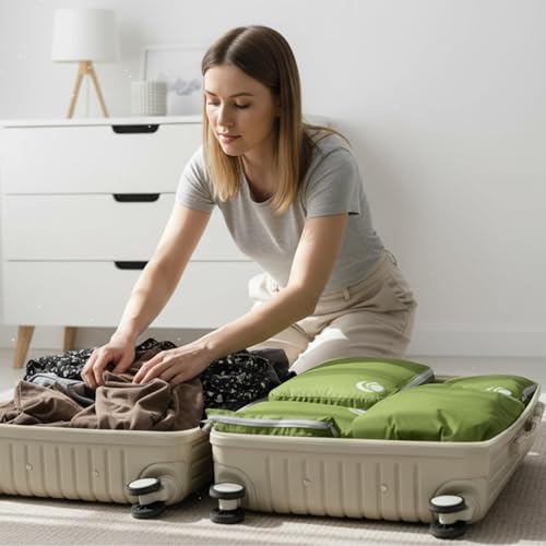 Cipway 5 Set Compression Packing Cubes for Travel (Green, 5pcs) - color: Green, size: 5PCS