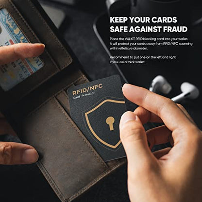 VULKIT RFID Blocking Cards 4 Pack Credit Card Protectors NFC Contactless Cards Protection for Business & Travel Wallet