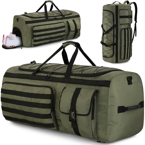 Gonex 130L Extra Large Duffel Bag, Convertible Travel Duffle - color: Army Green, size: 130L