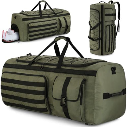 Gonex 130L Extra Large Duffel Bag, Convertible Travel Duffle - color: Army Green, size: 130L