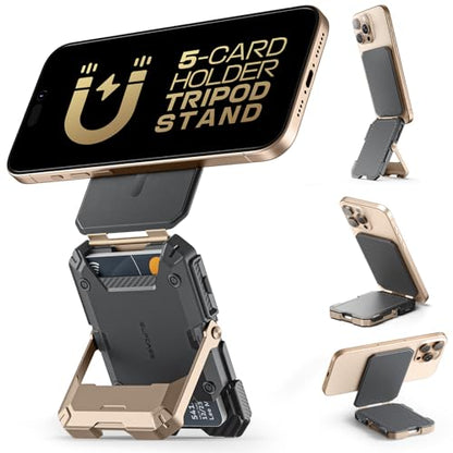 SUPCASE for MagSafe Wallet with Adjustable Stand, Hold 5 Cards, Desert - color: Desert