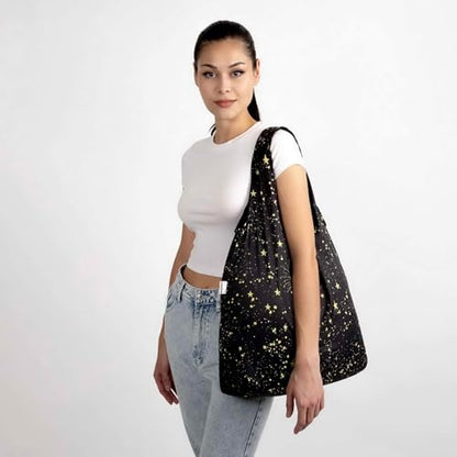 Nanobag XL 25L Tote Foldable Packable Reusable Grocery Shopping Bag - color: Stars