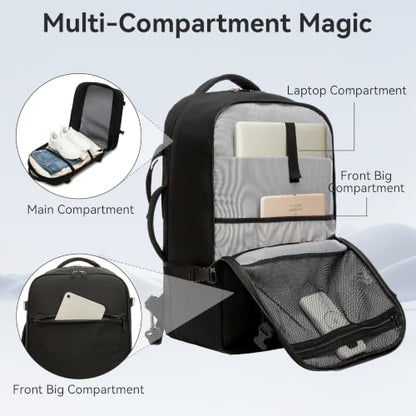 40L Travel Backpack for Men Women,Carry On Backpack for Travel - color: Balck