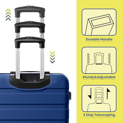 AnyZip Luggage Sets 10 Piece Hardshell Suitcase Set PC ABS Lightweight Travel Suitcases with 4 Double Spinner Wheels TSA Lock 20 24 28 Inch with 7 Storage Bags Dark Blue - color: DarkBlue, size: 10 piece set (20/24/28 & 7 bags)
