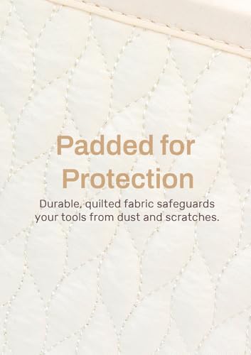 TeeYee Hair Tools Travel Bag for Dyson Airwrap Quilted Toiletry Bag - color: 002Beige