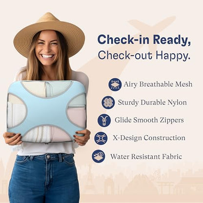 Shacke 8 Set Packing Cubes for Travel, Shoe & Toiletry Bags (Sky Blue) - color: 8 Set - Sky Blue, size: Set of 8