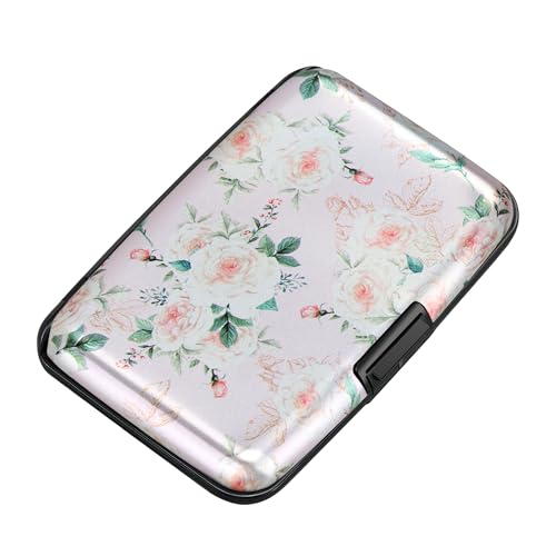 ELFISH RFID Aluminum Wallet Credit Card Protector Case Holder for Men Women - color: Pink Rose