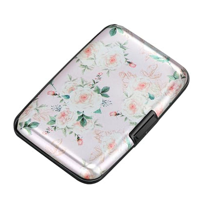 ELFISH RFID Aluminum Wallet Credit Card Protector Case Holder for Men Women - color: Pink Rose