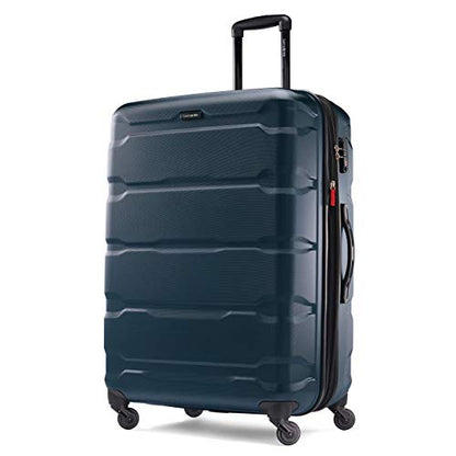 Samsonite Omni PC Hardside Expandable Luggage with Spinner Wheels, Teal, Checked-Large 28-Inch - color: Teal, size: Checked-Large 28-Inch