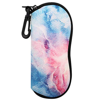 MoKo Sunglasses Soft Case Ultra Light Neoprene Zipper Eyeglass Case for Men Women - color: M-dreamy Nebula