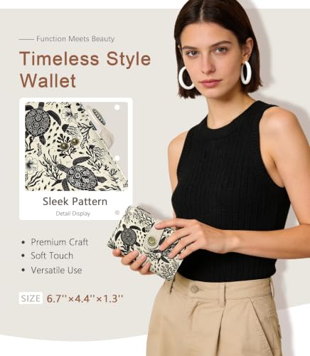 Sea Turtle Wallet Women RFID, Passport Holder, Credit Card Holder - color: Sea Turtle
