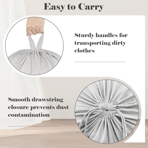 120L Extra Large Laundry Bag with Handles for Travel & Dorms - color: Grey