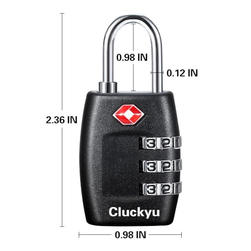 TSA Luggage Locks (4Pack) - 3 Digit Combination Padlocks - Approved Travel Lock for Suitcases & Baggage (Black) - color: Black