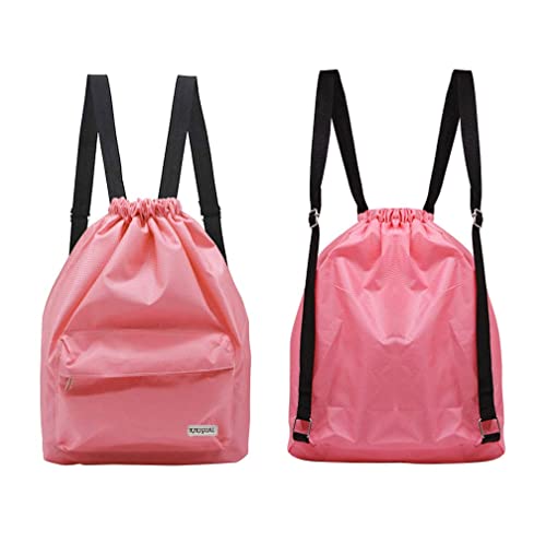 KIKIGOAL Dry Wet Separated Swimming Bag Portable Drawstring Backpack Waterproof Gym Sports Pool Beach Gear Bag - color: Green