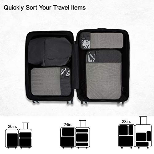 BAGSMART Compression Packing Cubes for Travel Essentials - color: Midnight Black, size: Set of 4