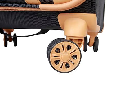 Dockers Seahorse Softside Expandable 8-Wheel Spinner Travel Checked Luggage, 3-Piece Set, Black - color: Black, size: 3-Piece Set (20"/24"/28")