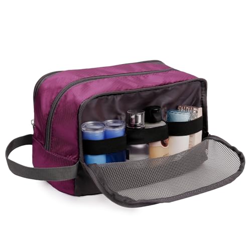 Toiletry Bag for Men Hanging Dopp Kit Water Resistant Shaving Bag Small Toiletry Bag for Traveling (Purple) - color: Purple