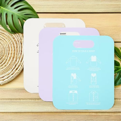 ABOOFAN Shirt Folding Board 3-Pack Clothes Folder Folding Board for T-Shirts and Long-Sleeve Shirts Space-Saving Laundry Organizer for Home Travel and Closet Storage