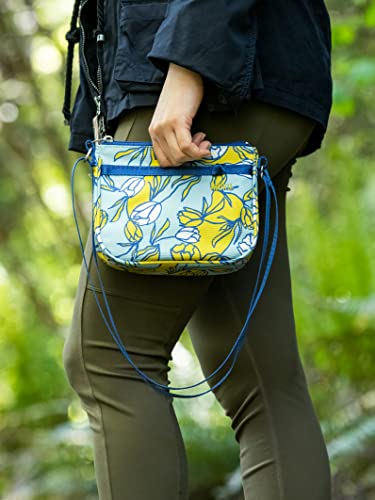 Haiku Lark RFID Blocking Zippered Crossbody Travel Bag - color: Valley Tulip Print