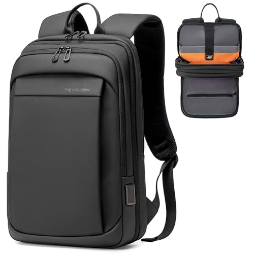 FENRUIEN 15.6 Inch Expandable Mens Backpack for Work, Black - size: 15.6 Inch, style: Business