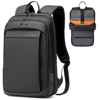 FENRUIEN 15.6 Inch Expandable Mens Backpack for Work, Black - size: 15.6 Inch, style: Business