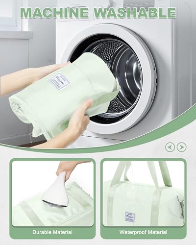 Large Travel Duffle Bag Carry On Weekender Bags for Women Men 18x14x8 Gym - color: A86-mintgreen-expandable, size: X-large