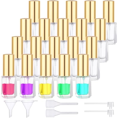 Segbeauty 20pcs 0.1oz Perfume Atomizer Glass Sprayer, Small Perfume Travel Refillable Cologne Spray Bottle, 3ml Bulk Mini Spray Bottle with Refill Kit, Fine Mist Empty Fragrance Travel Atomizer - size: 3ml