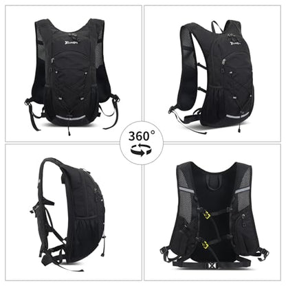 15L Small Hiking Backpack Lightweight Hydration Backpack for Men Women, Warterproof Hiking Daypack for Travel Cycling - color: Black
