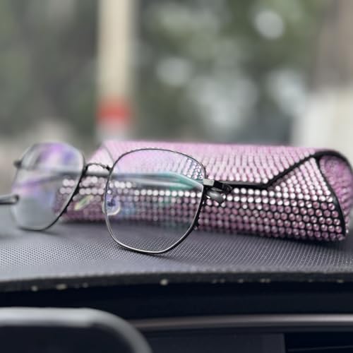 Bling Eyeglass Case for Women, Hard Shell Sunglasses Case - color: Purple