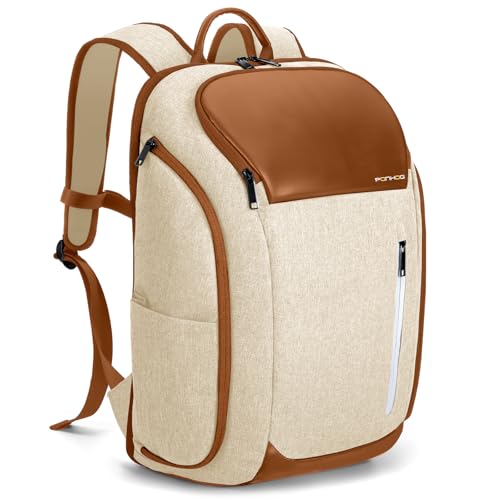 Ponhog 17 Inch Laptop Backpack for Men Beige - color: C-beige, size: 17 Inch