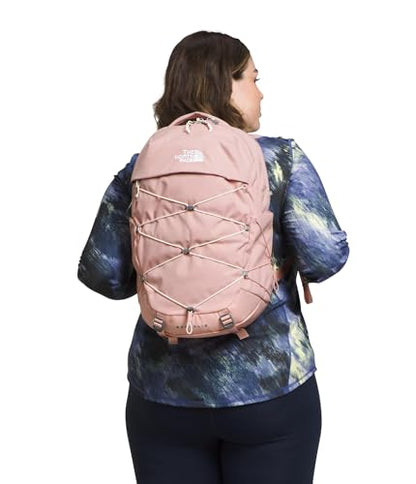 The North Face Women's Borealis Backpack, Pnk Mss Dk Ht/Gardenia Wt-NPF, OS | Everyday Travel Bag, Laptop Sleeve, Reflective Details - color: Pink Moss Dark Heather/Gardenia White-npf