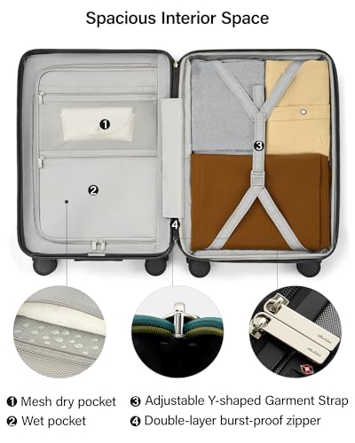 MILADA Expandable Checked Luggage 28 Inch, Hard Shell Large Suitcase - color: Jet Black, size: Checked Large 28 inch
